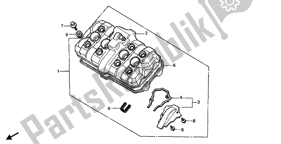 Todas las partes para Cubierta De Tapa De Cilindro de Honda CBR 600F 1989