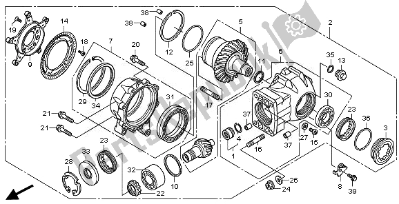 All parts for the Final Driven Gear of the Honda VFR 1200F 2011