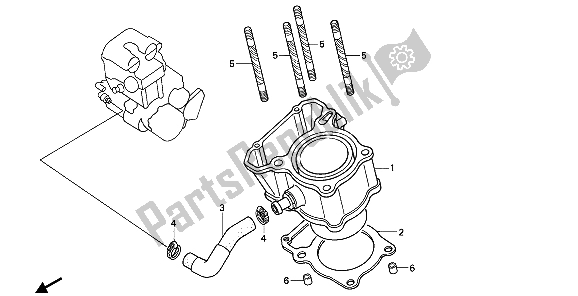 All parts for the Cylinder of the Honda NX 250 1989