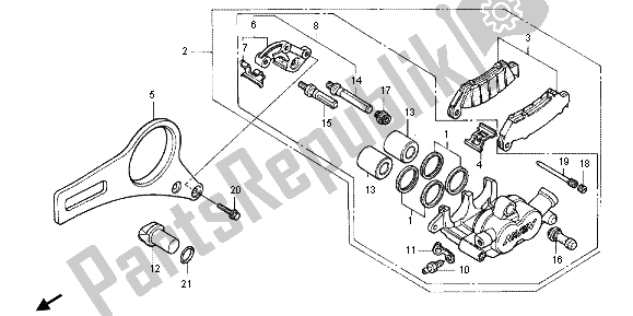 All parts for the Rear Brake Caliper of the Honda RVF 400R 1995