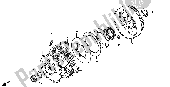 All parts for the Clutch of the Honda TRX 500 FA Foretrax Foreman 2007