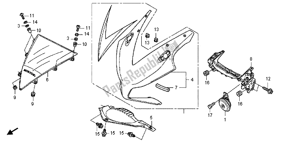 Wszystkie części do Górna Maska Honda CBR 1000 RA 2012