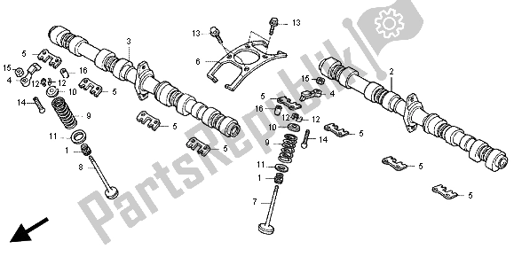 Todas las partes para árbol De Levas Y Válvula de Honda CB 1300X4 1999