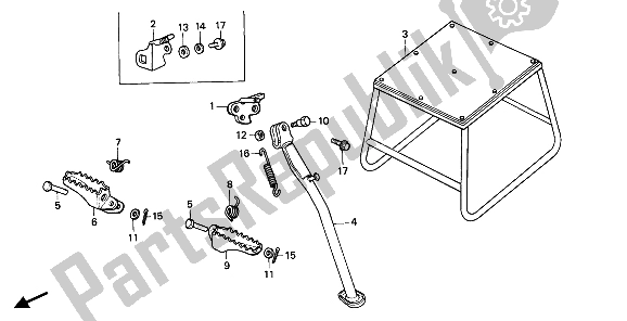 Todas las partes para Soporte Y Paso de Honda CR 80R 1987