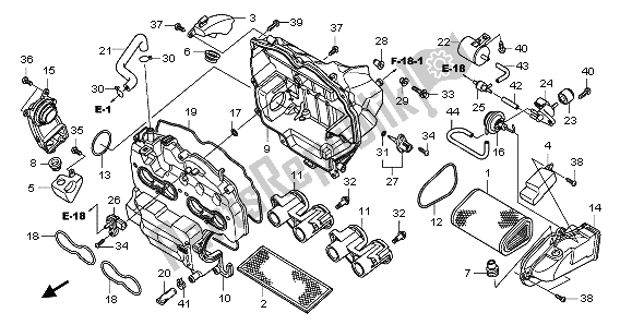 All parts for the Air Cleaner of the Honda CBF 600 SA 2009