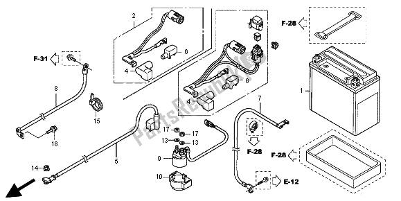 All parts for the Battery of the Honda TRX 420 FE Fourtrax Rancer 4X4 ES 2012