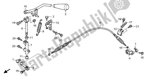 Todas as partes de Selecione A Alavanca do Honda TRX 680 FA 2007