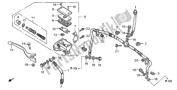 All parts for the Fr. Brake Master Cylinder of the Honda TRX 450 FE Fourtrax Foreman ES 2003