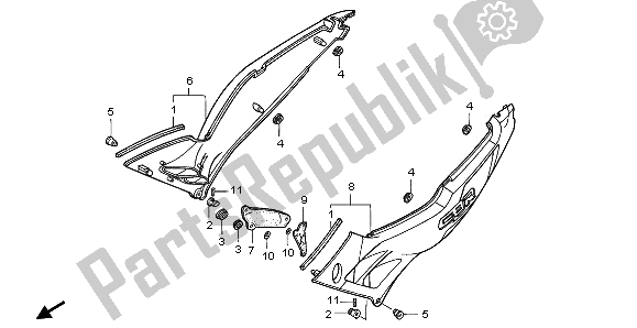 Tutte le parti per il Coperchio Laterale del Honda CBR 600F 1996