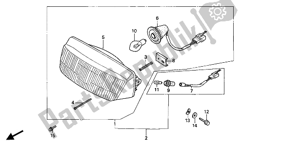 All parts for the Headlight of the Honda NSR 50S 1994