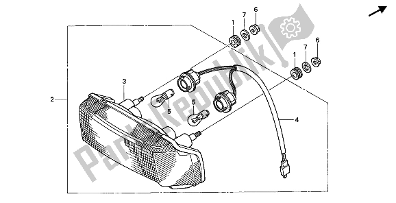 Tutte le parti per il Fanale Posteriore del Honda CBR 600F 1992