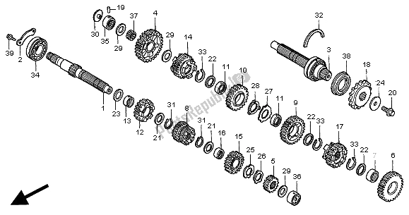 All parts for the Transmission of the Honda CB 600F2 Hornet 2000