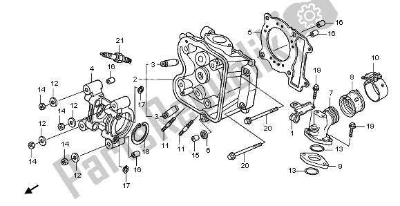 Tutte le parti per il Testata del Honda PES 125 2010