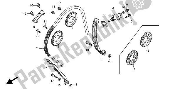 All parts for the Cam Chain & Tensioner of the Honda CBR 900 RR 2002