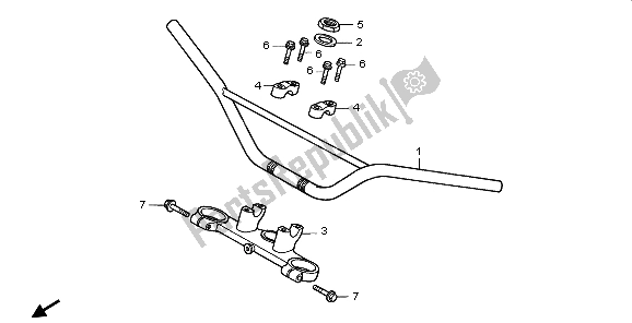 Todas las partes para Manejar Tubo Y Puente Superior de Honda CR 80R SW 1998