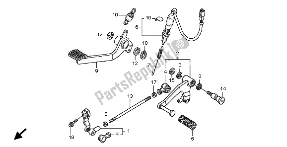 Tutte le parti per il Pedale del Honda NT 700V 2010