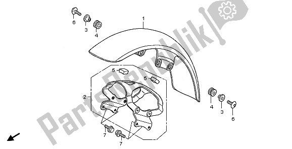 All parts for the Front Fender of the Honda VT 750 SA 2010