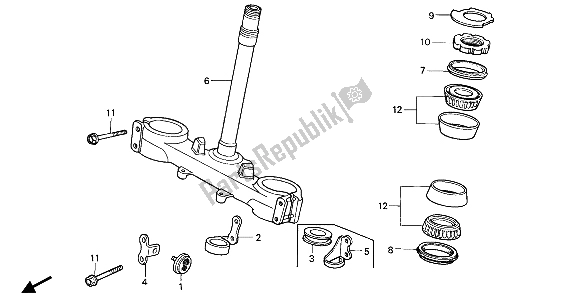 Tutte le parti per il Gambo Dello Sterzo del Honda XR 250R 1989