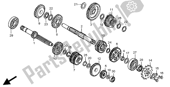 All parts for the Transmission of the Honda CR 80 RB LW 2002