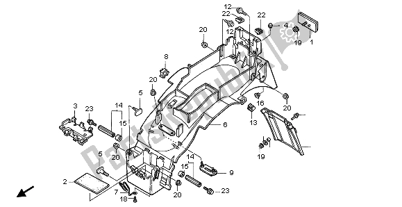 Tutte le parti per il Parafango Posteriore del Honda CB 1000F 1996