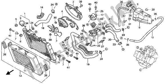 Todas as partes de Radiador do Honda VF 750C 1993