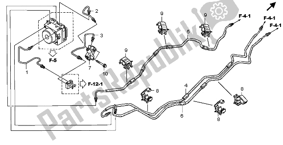 All parts for the Brake Lines & Pcv (abs) of the Honda XL 700 VA Transalp 2009