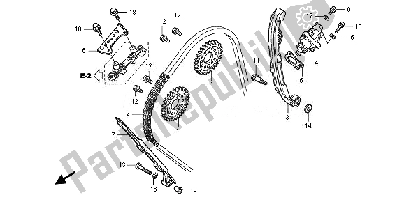 Tutte le parti per il Catena A Camme E Tenditore del Honda CB 1000 RA 2010