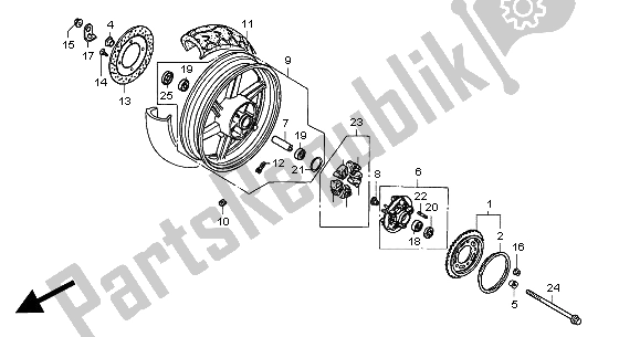 Todas las partes para Rueda Trasera de Honda CB 500 2000