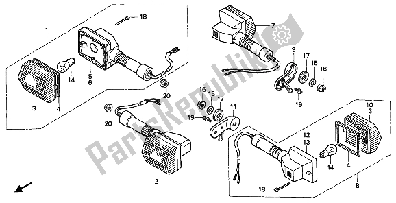 All parts for the Winker of the Honda NX 650 1989