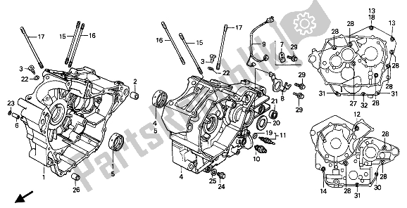 Todas las partes para Caja Del Cigüeñal de Honda VT 600 CM 1991