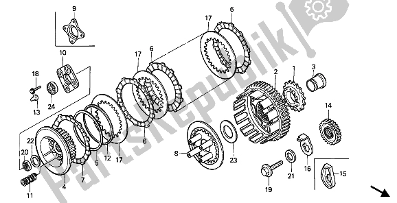 Todas las partes para Embrague de Honda XL 600V Transalp 1990