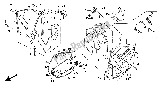 Toutes les pièces pour le Capot Inférieur du Honda CBR 600 RR 2004