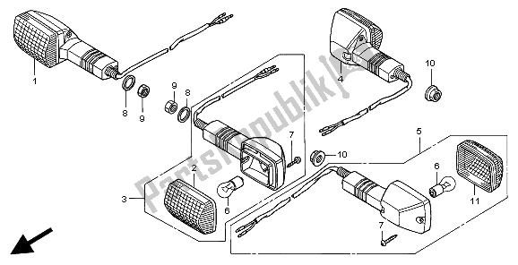 Toutes les pièces pour le Clignotant du Honda SLR 650 1997