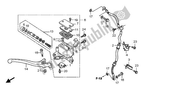 All parts for the Fr. Brake Master Cylinder of the Honda SH 125S 2011