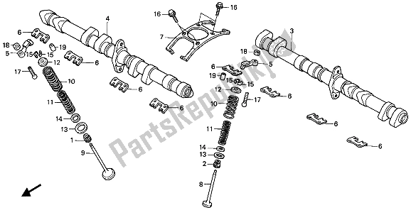 Tutte le parti per il Albero A Camme E Valvola del Honda CBR 1000F 1990