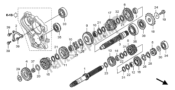 All parts for the Transmission of the Honda CBF 1000 SA 2010