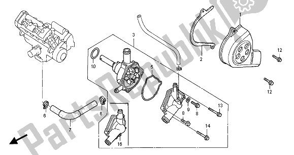 Toutes les pièces pour le Pompe à Eau du Honda CBR 600 FR 2001