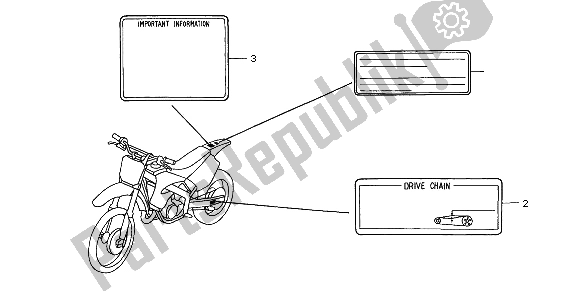 All parts for the Caution Label of the Honda CR 250R 2000