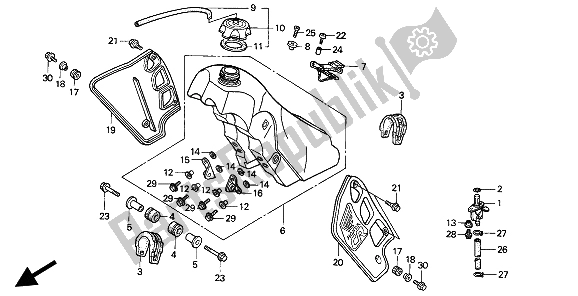 Todas las partes para Depósito De Combustible de Honda CR 500R 2 1993