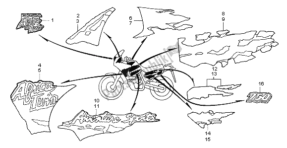 Tutte le parti per il Striscia E Segna del Honda XRV 750 Africa Twin 1995