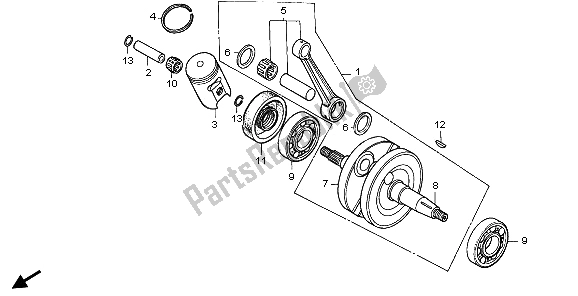 All parts for the Crankshaft of the Honda CR 85 RB LW 2006