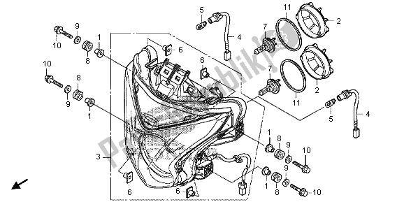 Tutte le parti per il Faro del Honda VFR 1200 XD 2012