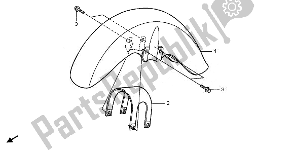Toutes les pièces pour le Garde-boue Avant du Honda VT 125C 2008