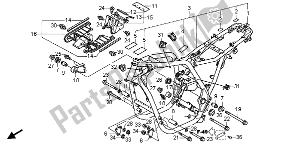 All parts for the Frame Body of the Honda CB 1100A 2013