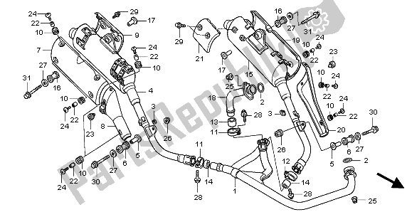 Tutte le parti per il Silenziatore Di Scarico del Honda XL 1000V 2001