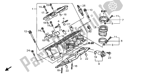 Todas as partes de Cabeça Do Cilindro Direito do Honda ST 1300 2008