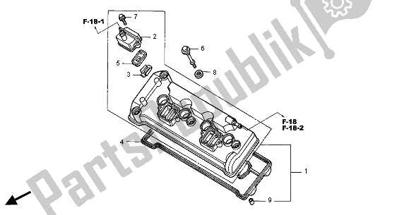 Tutte le parti per il Coperchio Della Testata del Honda CBR 900 RR 2001