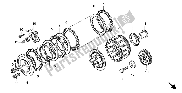 Toutes les pièces pour le Embrayage du Honda XRV 750 Africa Twin 1999