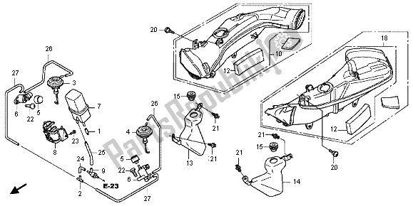 All parts for the Air Intake Duct & Solenoid Valve of the Honda CBR 1000 RA 2012