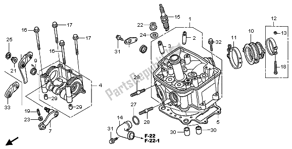 All parts for the Cylinder Head of the Honda CRF 450R 2006